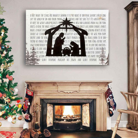 O Holy Night Lyrics Sign for Christmas Wall Decor