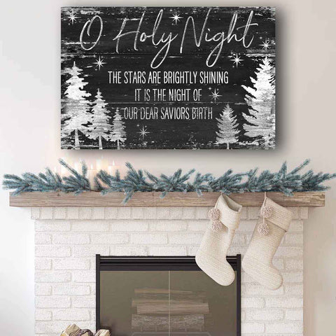O Holy Night Saviors Birth Christian Canvas Wall Art Farmhouse Decor