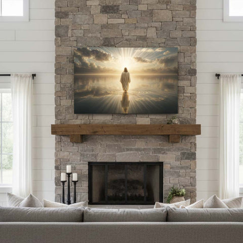 Jesus Walking on Water Canvas Wall Art – Christian Home Decor