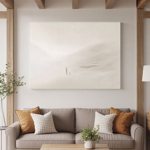 Jesus and the Lost Sheep Christian Canvas Wall Art