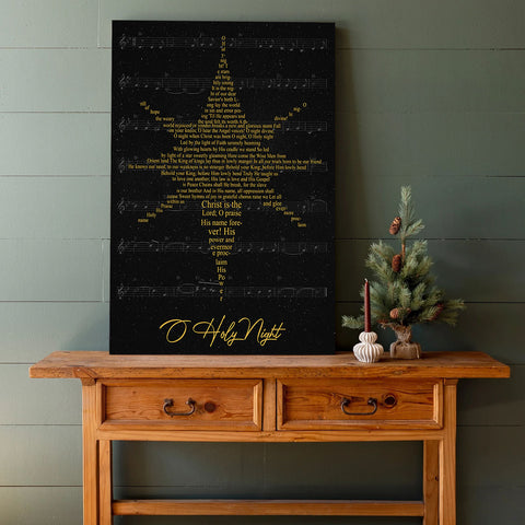 O Holy Night Lyrics Christmas Wall Art