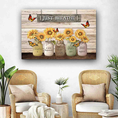 Everyday Is A New Beginning Sunflower Motivational Wall Art