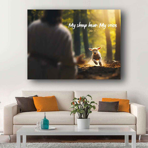 My Sheep Hear My Voice Christian Wall Art