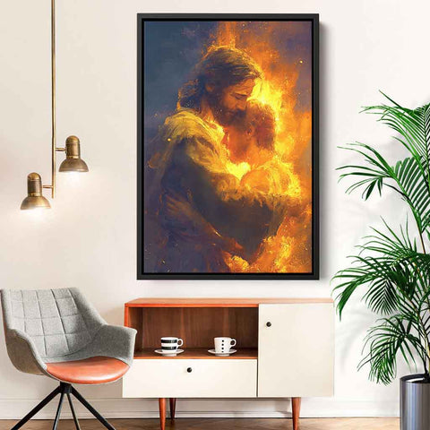 He Loved You at Your Worst Christian Framed Canvas (NO TEXT)
