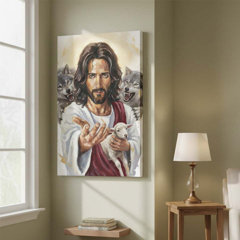 His Hand Is Reaching for You, Jesus Canvas Art of Protection and Grace