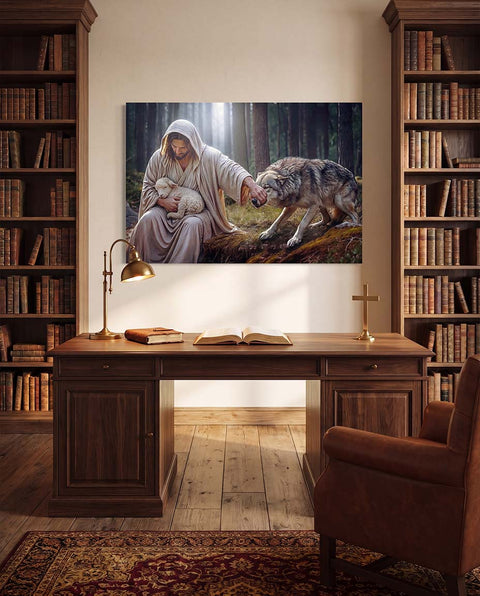Jesus Protecting You From Your Enemy — Christian Canvas Wall Art