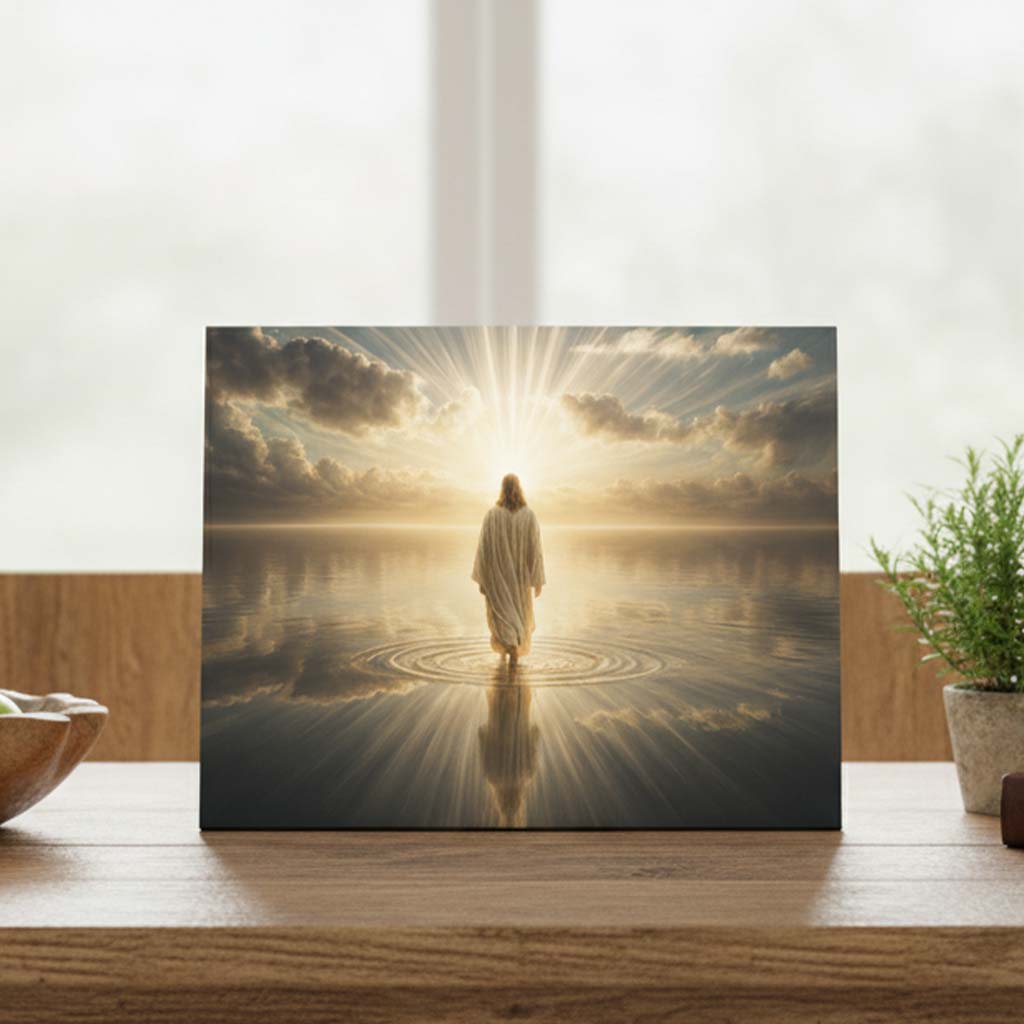 Jesus Walking on Water Canvas Wall Art – Christian Home Decor – CupCus