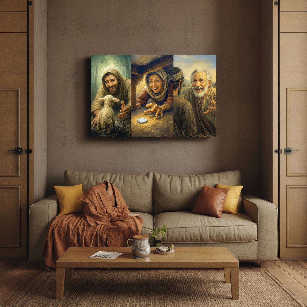 Three Parables of Jesus Canvas, Christian Inspirational Wall Art – CupCus