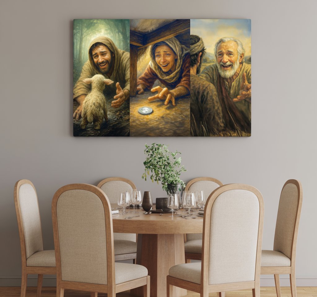 Three Parables of Jesus Canvas, Christian Inspirational Wall Art – CupCus