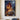 Canvas print of Jesus kneeling in the rain with a storm lantern over an exhausted lamb, front view on a cream plaster wall