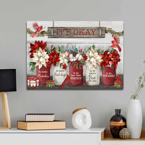 It’s OK To Make Mistakes Floral Wall Art Christmas Wall Decor Gift