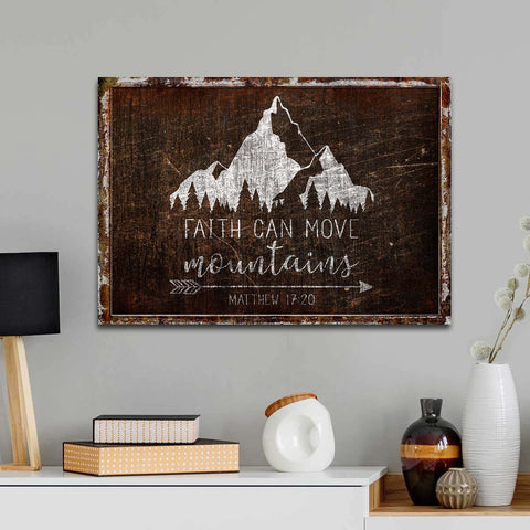 Faith Can Move Mountains Wall Art Christian Canvas Wall Art Matthew 17:20 Verse
