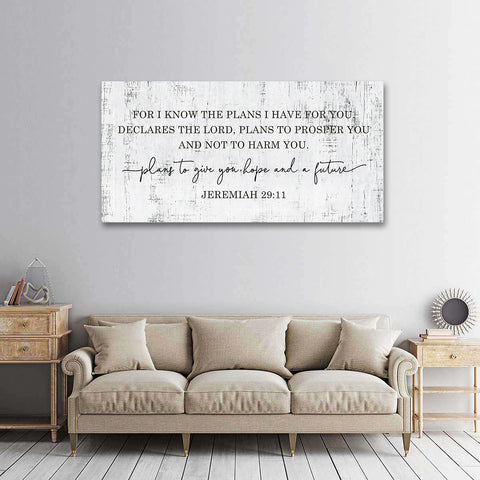 For I Know the Plans I Have For You Sign Jeremiah 29:11 Wall Art